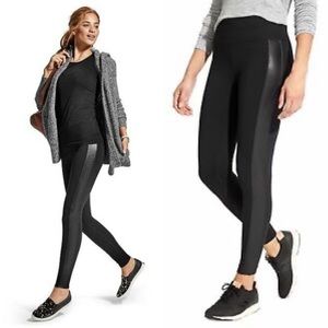 Athleta faux leather tux metro hi-rise legging szM